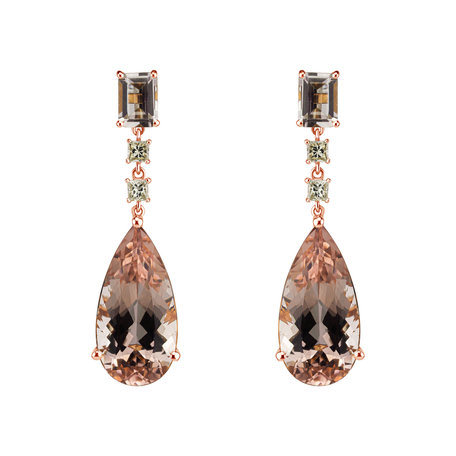 Earrings with Morganite and yellow diamonds Saga