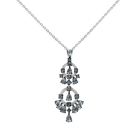 Diamond pendant with Aquamarine Astonishing Fountain