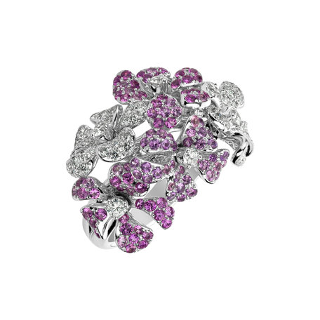 Diamond ring with Sapphire Violet Desire