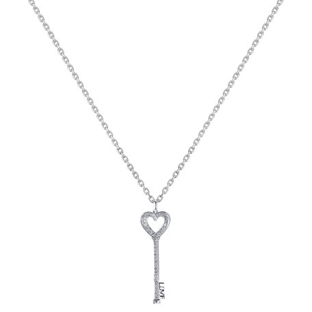 Diamond pendant Heart Key