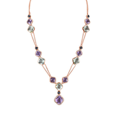 Necklace with Amethyst and Topaz Rainbow Icon