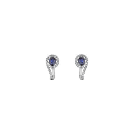 Diamond earrings with Sapphire Moonlit Grace