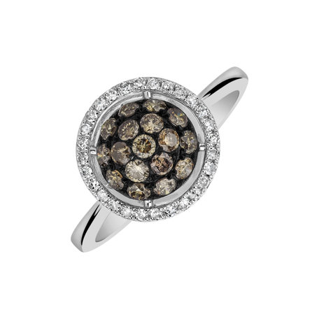 Ring with brown and white diamonds Armida