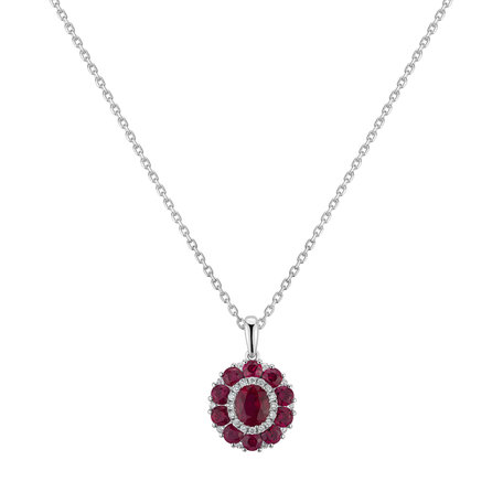 Diamond pendant with Ruby Orient