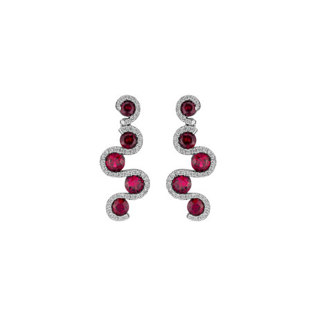 Diamond earrings with Ruby Ruby Pulse