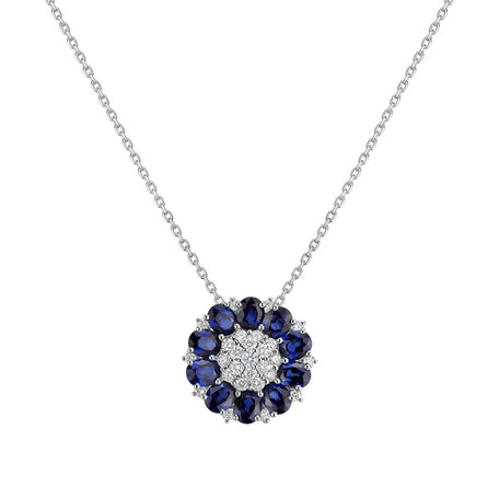 Diamond pendant with Sapphire Celeste