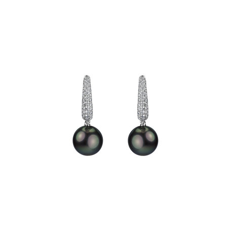 Diamond earrings with Pearl Sea of Mortality