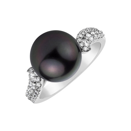 Diamond ring with Pearl Endless Dream