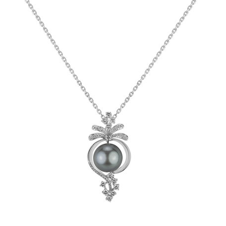 Diamond pendant with Pearl Tahitian Secret