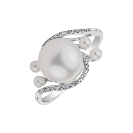 Diamond ring with Pearl Pearl Wonder