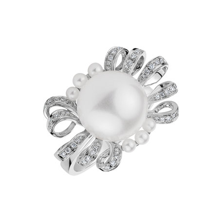 Diamond ring with Pearl Pearl Passion