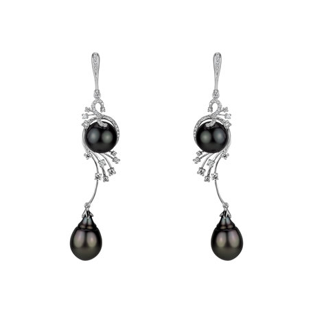 Diamond earrings with Pearl Venus Romance