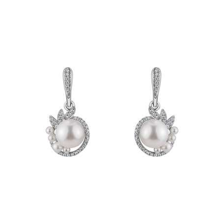 Diamond earrings with Pearl Eternal Oasis