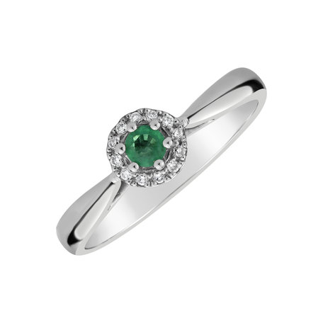 Diamond ring with Emerald Frozen Lagoon