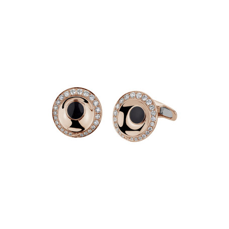 Diamond cufflinks with Enamel Dragon Eyes