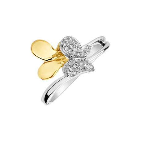 Diamond ring Flying Butterfly