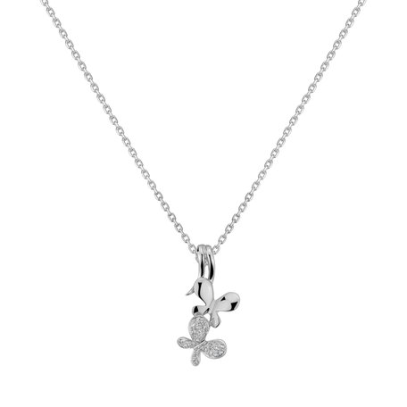 Diamond pendant Butterflies in Love