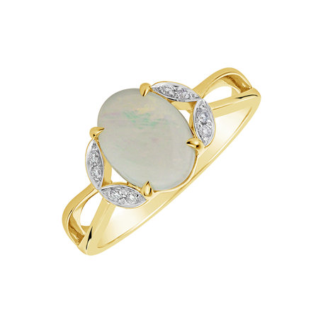 Diamond ring with Opal Fun Euphoria