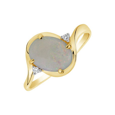 Diamond ring with Opal Faith Bell