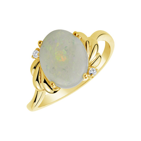 Diamond ring with Opal Ariel Brooks