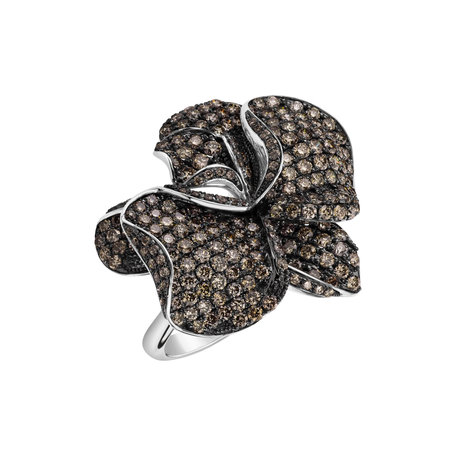 Ring with brown diamonds Charming Orchid