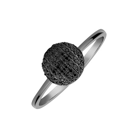 Ring with black diamonds Marvel Planet