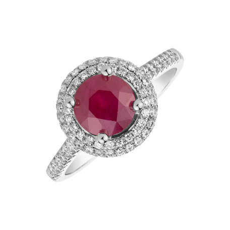 Diamond ring with Ruby Red Planet