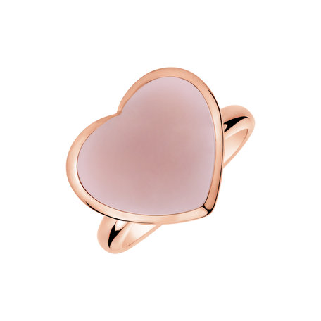 Ring with Rose Quartz Princess Heart