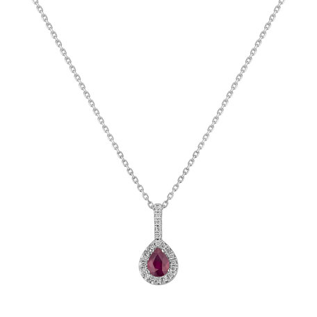 Diamond pendant with Ruby Bloody Tear