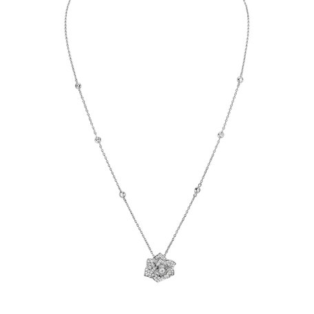 Necklace with white diamonds Dendrobium Orchid