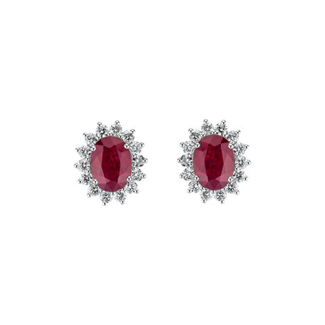 Diamond earrings with Ruby Princess Sparkle