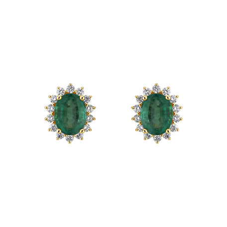 Diamond earrings with Emerald Princess Sparkle