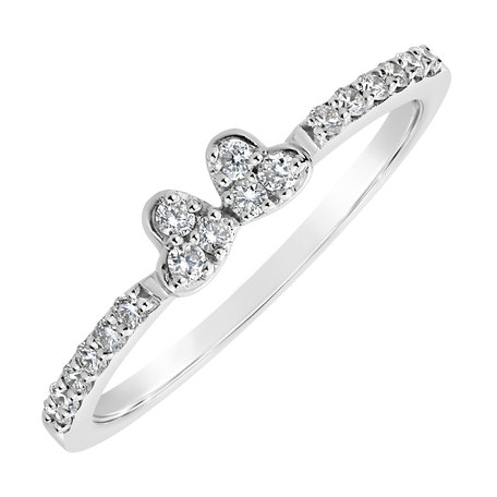 Diamond ring Double Hearts