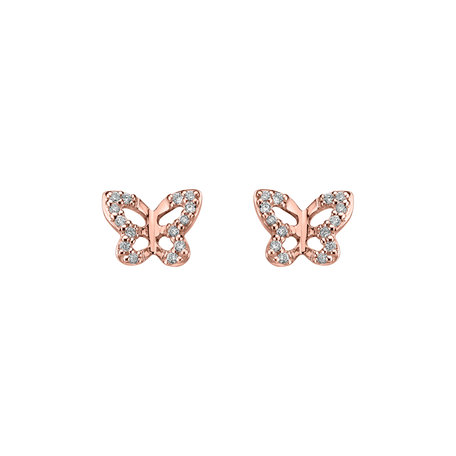 Diamond earrings Cute Butterfly