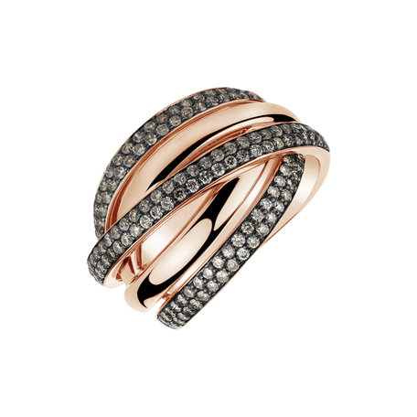 Ring with brown diamonds Fantastic Brilliance