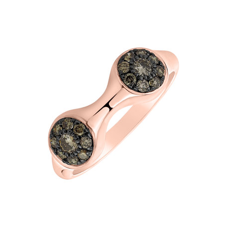 Ring with brown diamonds Space Kiss