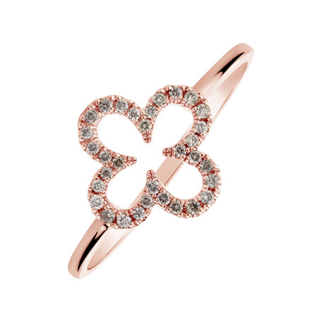 Ring with brown diamonds Glittering Petals