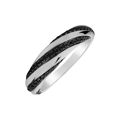 Ring with black diamonds Royal Impression