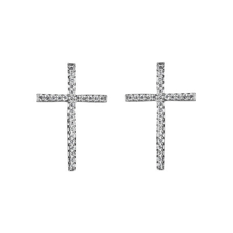 Diamond earrings Shimmering Cross