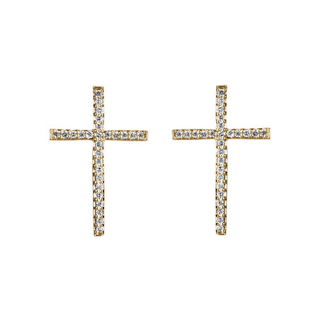 Diamond earrings Shimmering Cross