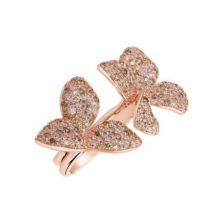 Ring with brown diamonds Noble Butterfly