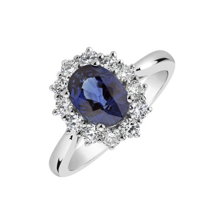 Diamond ring with Sapphire Secret Allegory