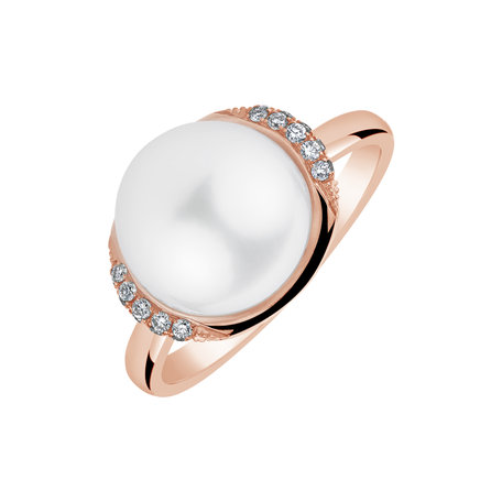 Diamond ring with Pearl Nuvole Bianche