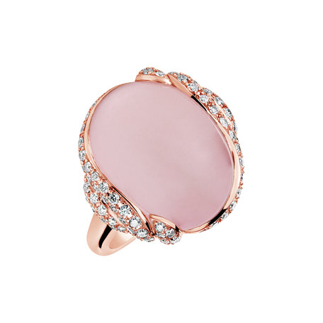 Diamond ring with Rose Quartz Holiness