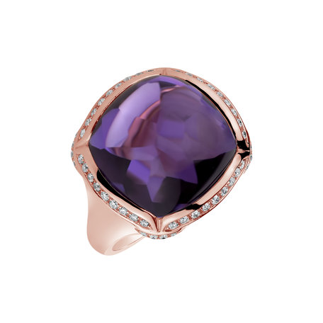 Diamond rings with Amethyst Dreamy Wish