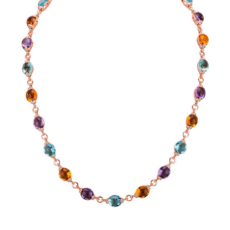 Diamond necklace with gemstones Caesarean Passion