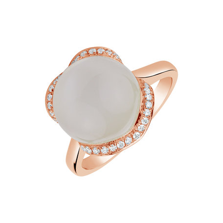 Ring with Moonstone and diamonds Moon Tear