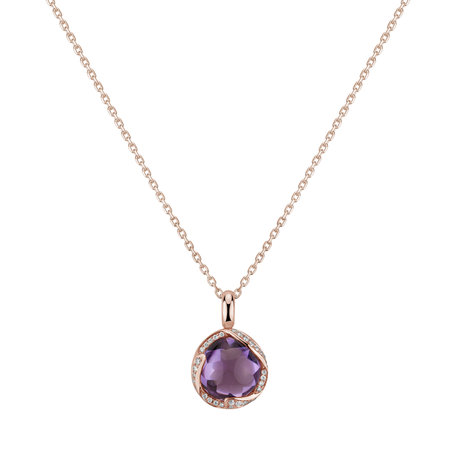 Diamond pendant with Amethyst Florallete