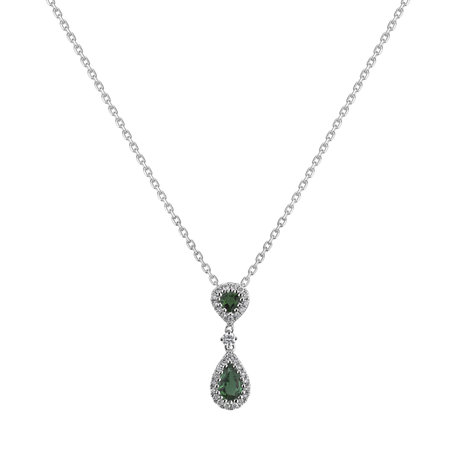 Diamond pendant with Emerald Majestic Odyssey