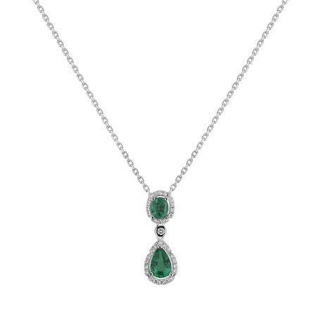 Diamond pendant with Emerald Personal Charm